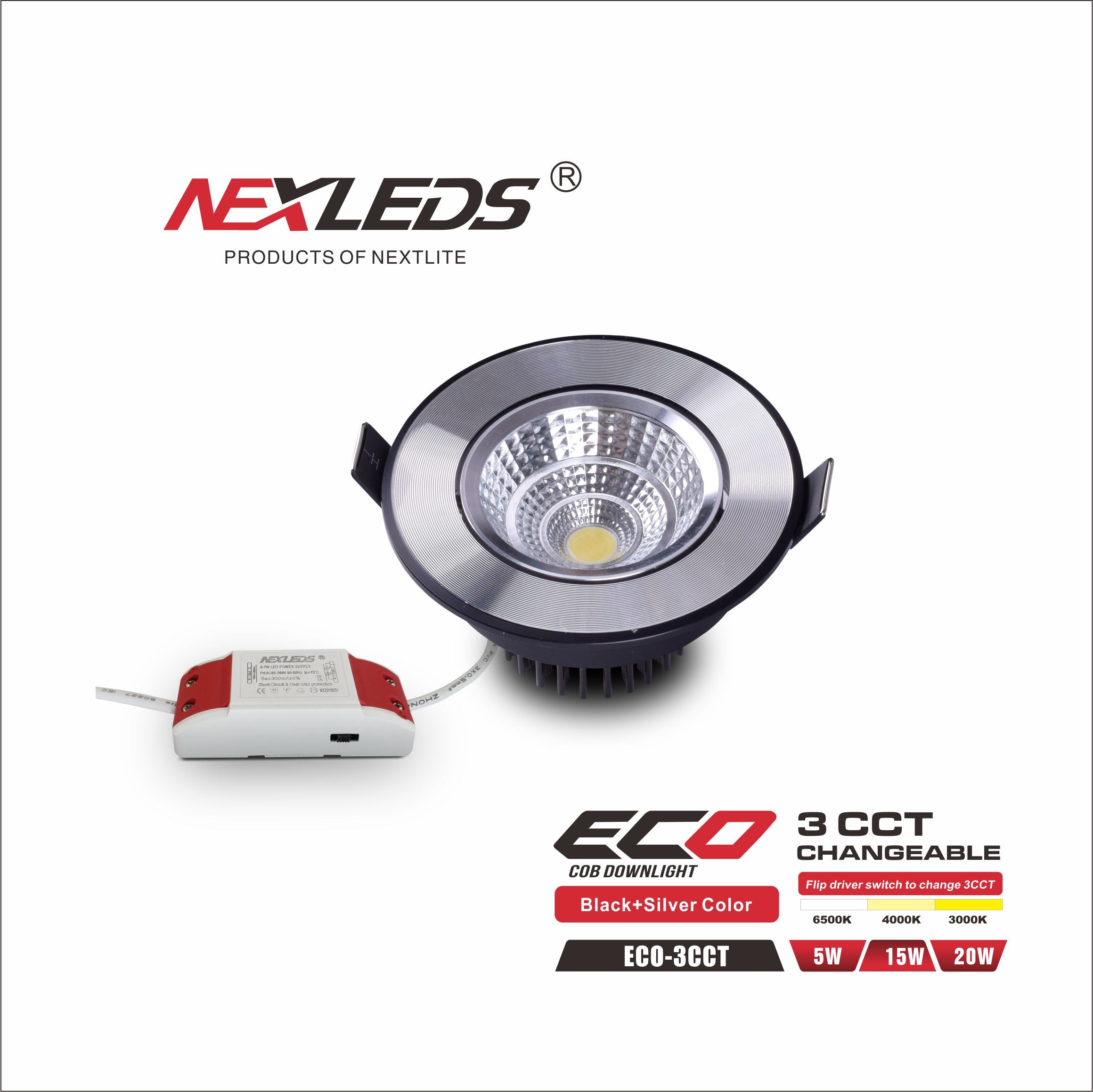 ECO-3CCT 5W/15W/20W LED Downlight