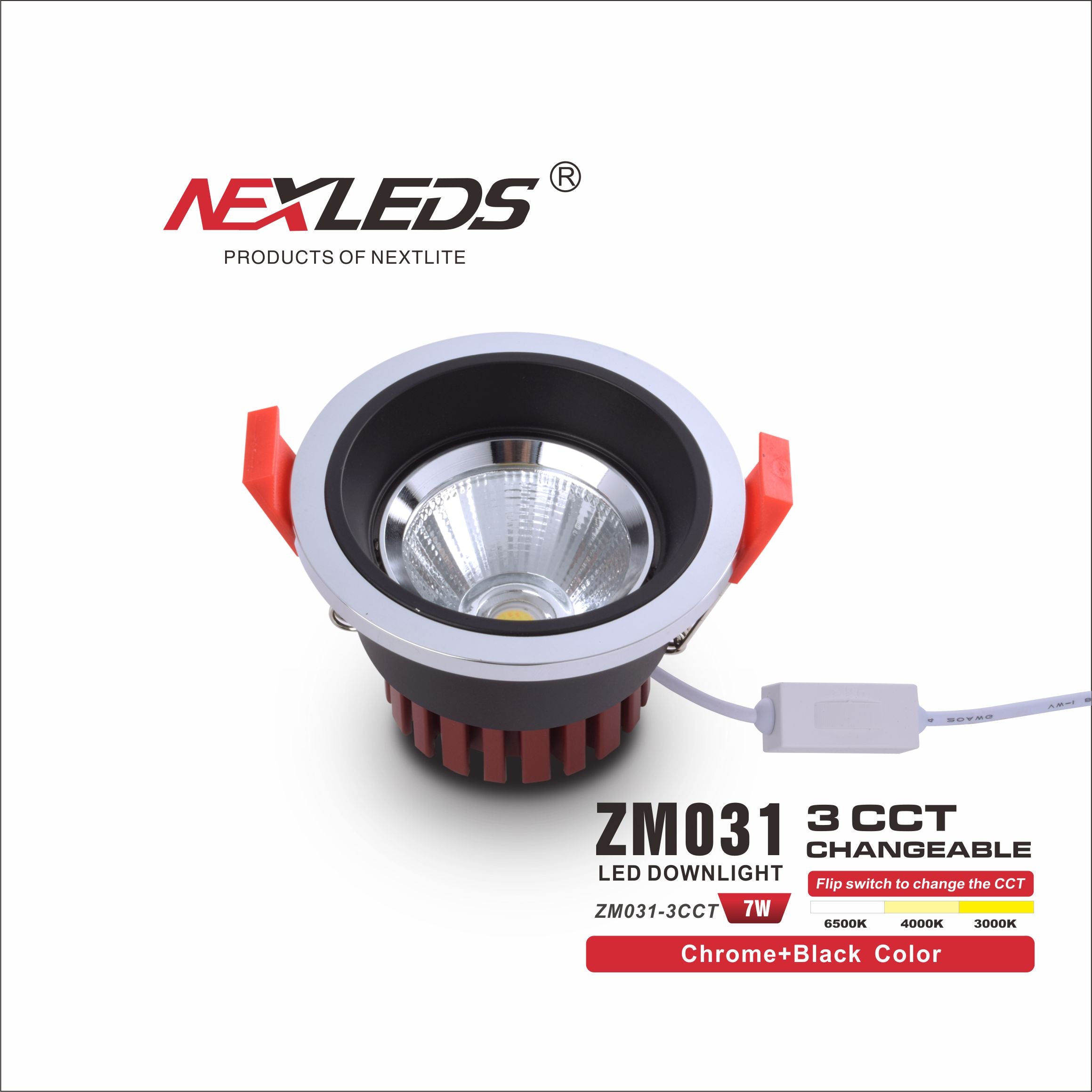 ZM031-3CCT 7W CHANGEABLE LED Downlight