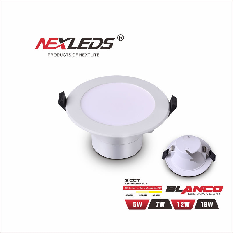 BLANCO (DL35-3CCT) 5W/7W/12W/18W LED Downlight