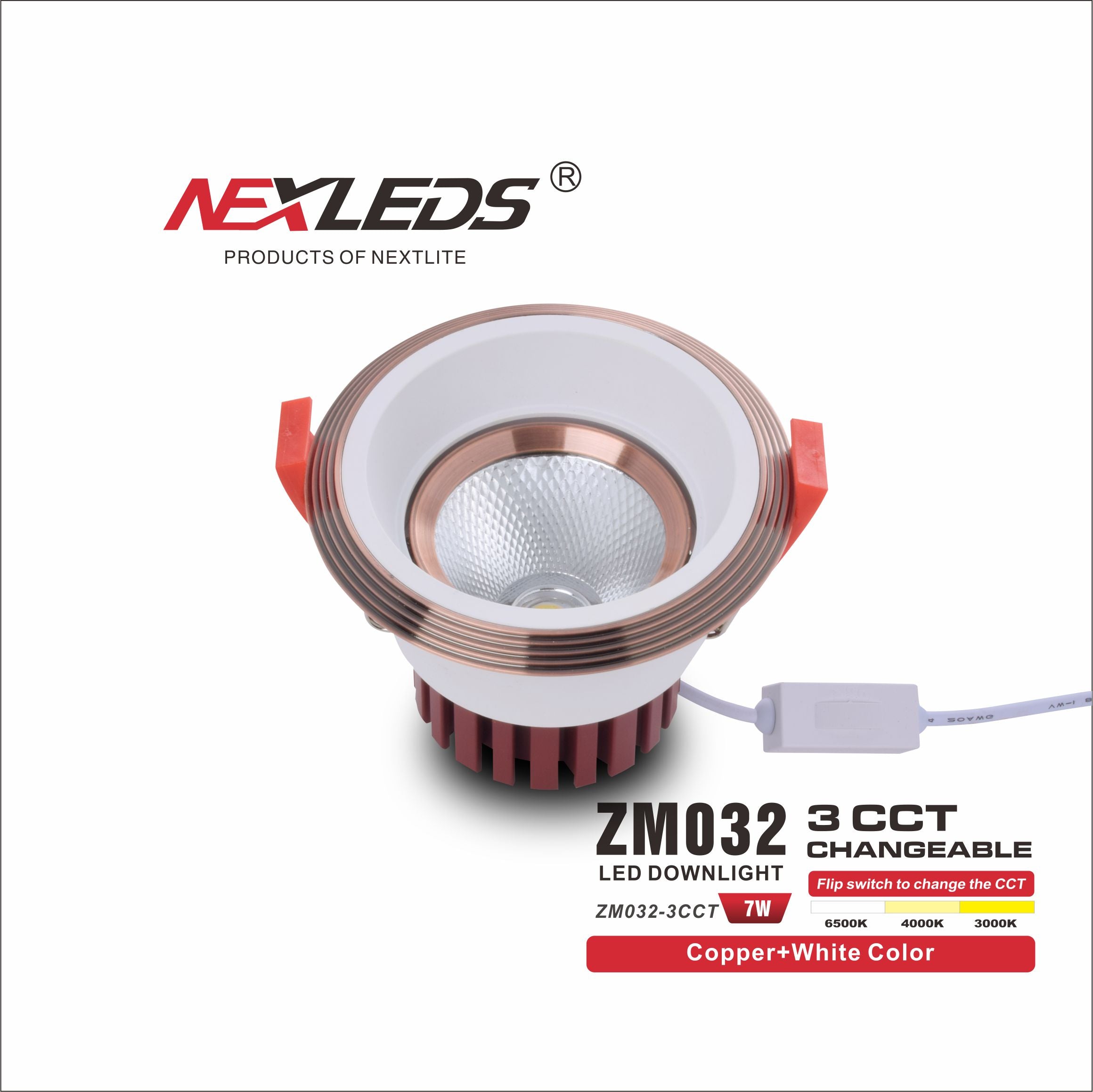 ZM032-3CCT 7W CHANGEABLE LED Downlight