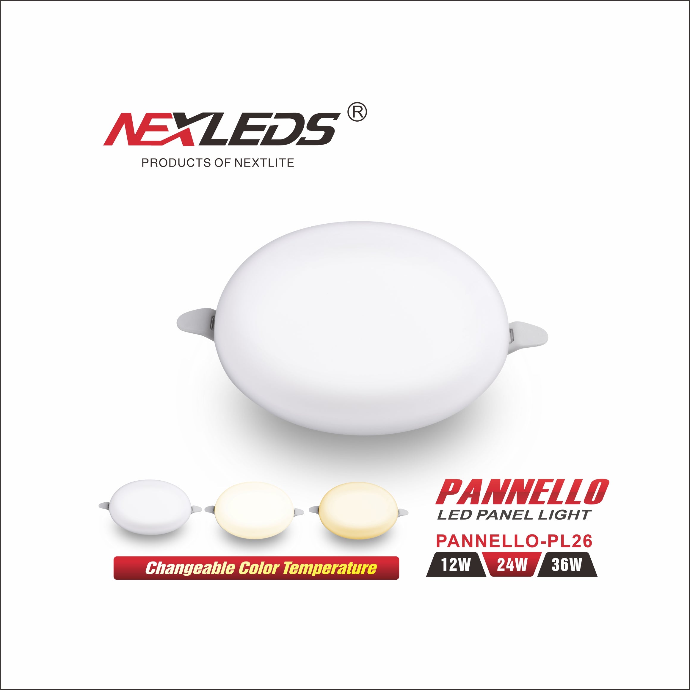 PANNELLO PL-26 18W/24W/36W (12W Changeable CCT)LED