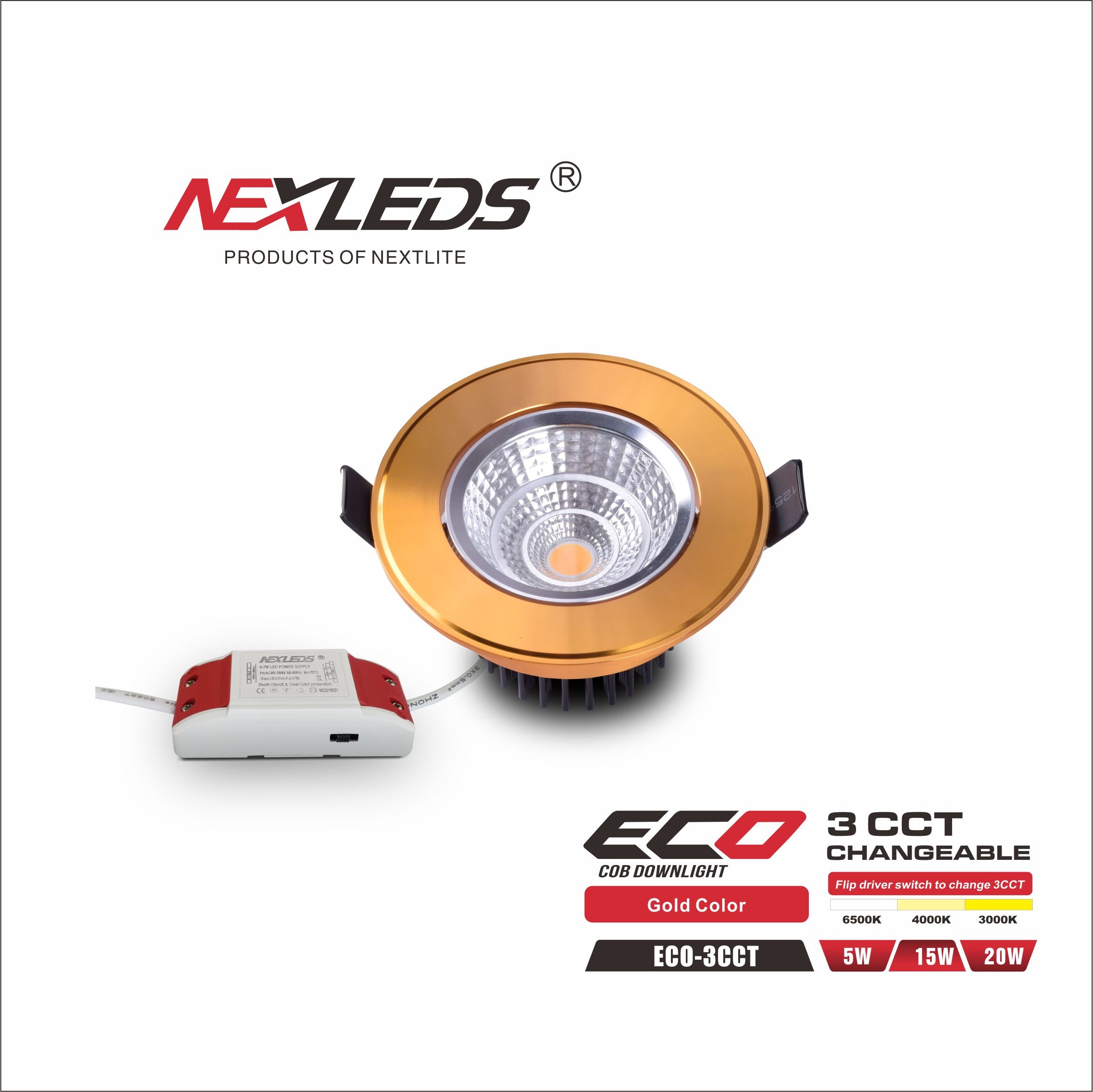 ECO-3CCT 5W/15W/20W LED Downlight