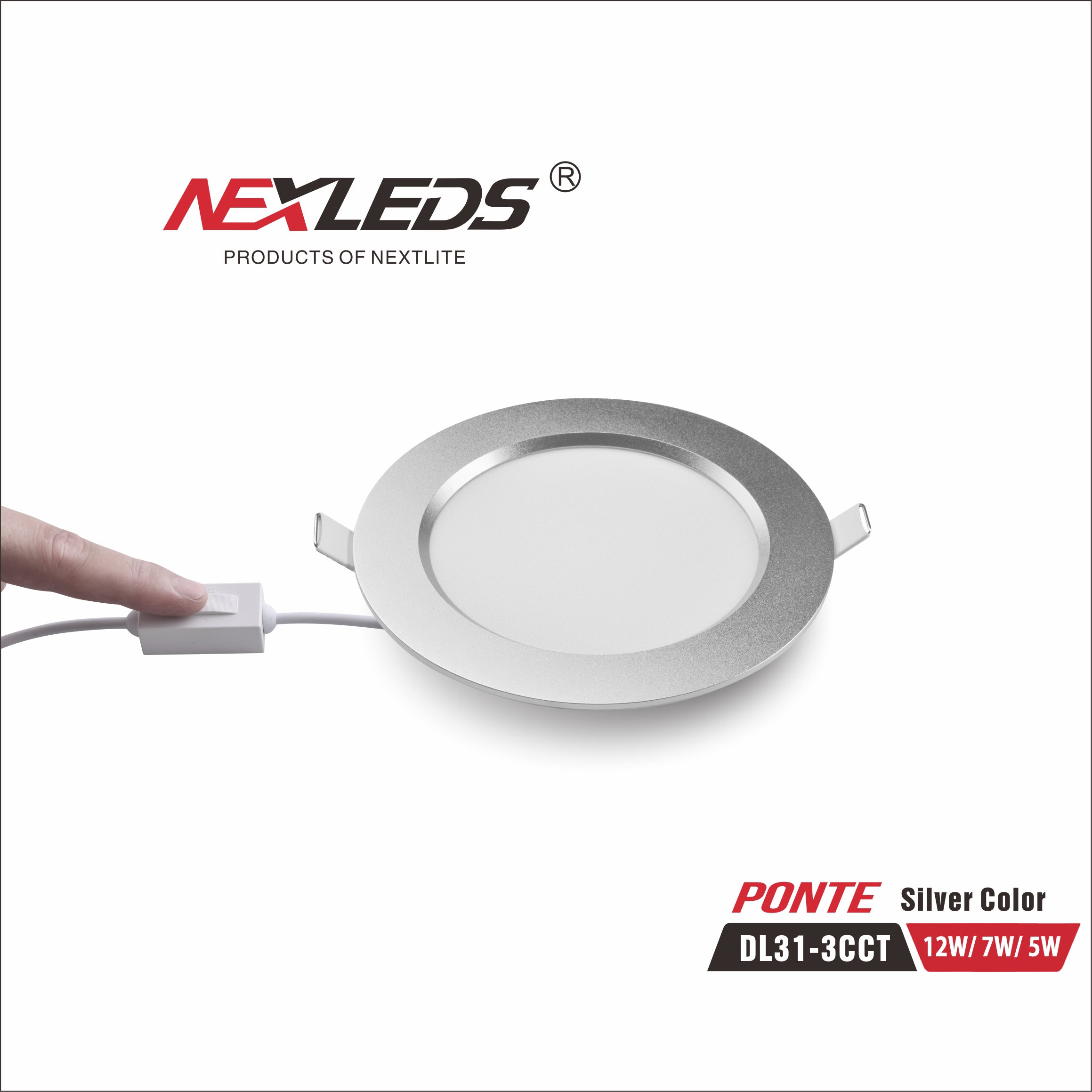 PONTE DL31-3CCT 12W/ 7W/ 5W DOWNLIGHT