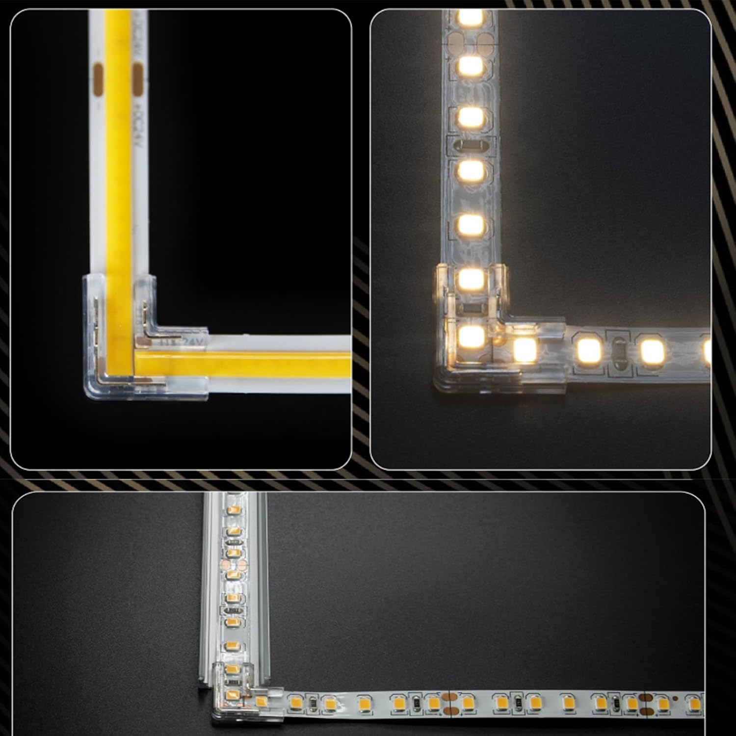 L - Formad Hörn COB/SMD 8mm 2 PIN PCB IP20 5V-24V