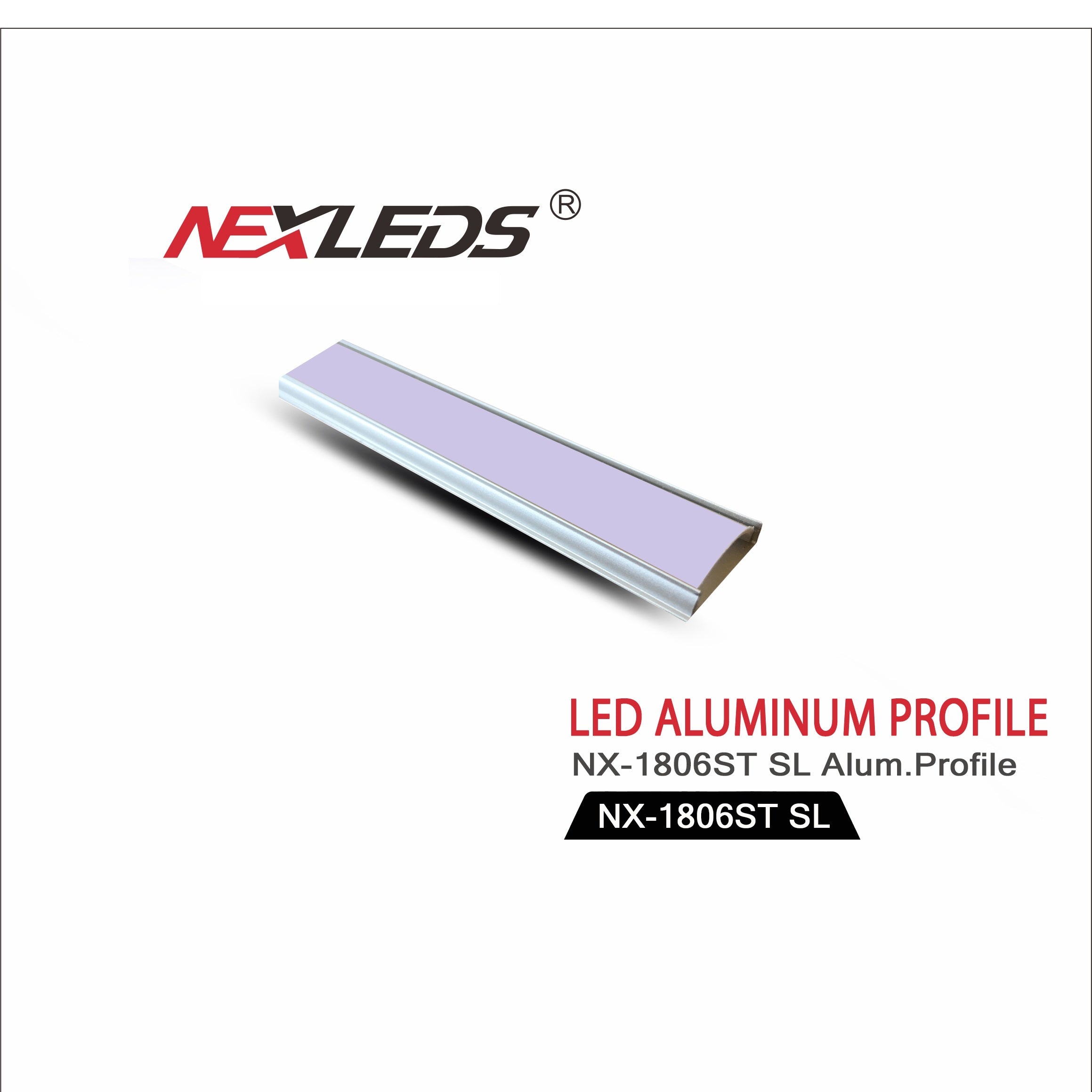Aluminiumprofil utanpåliggande silver 18x6 mm 3 m opal diffuser för LED-list