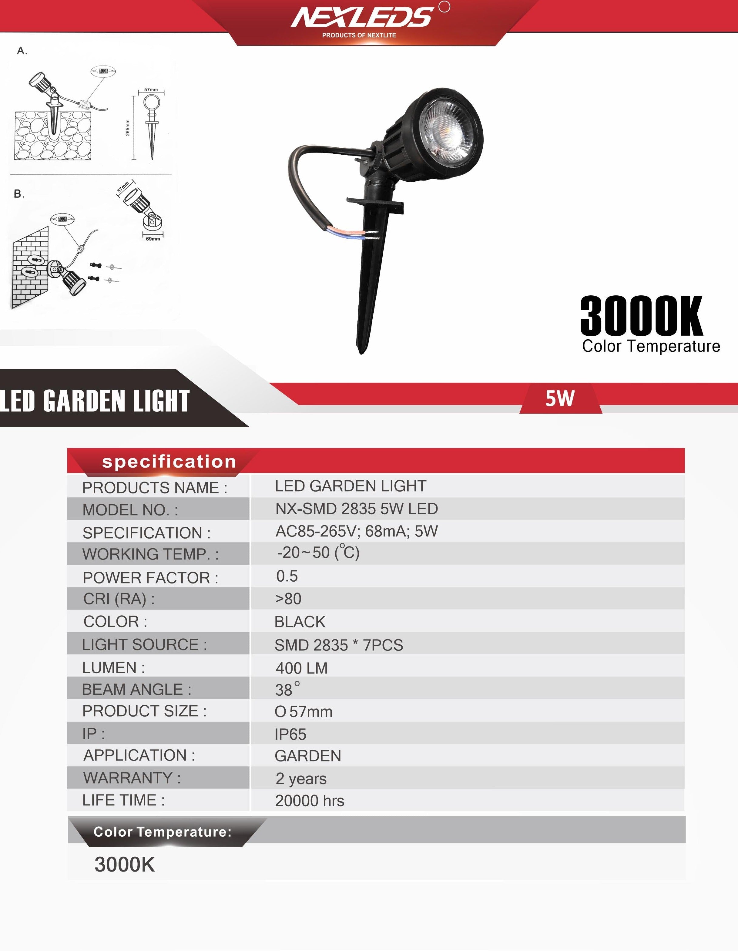 LED Trädgård 5W