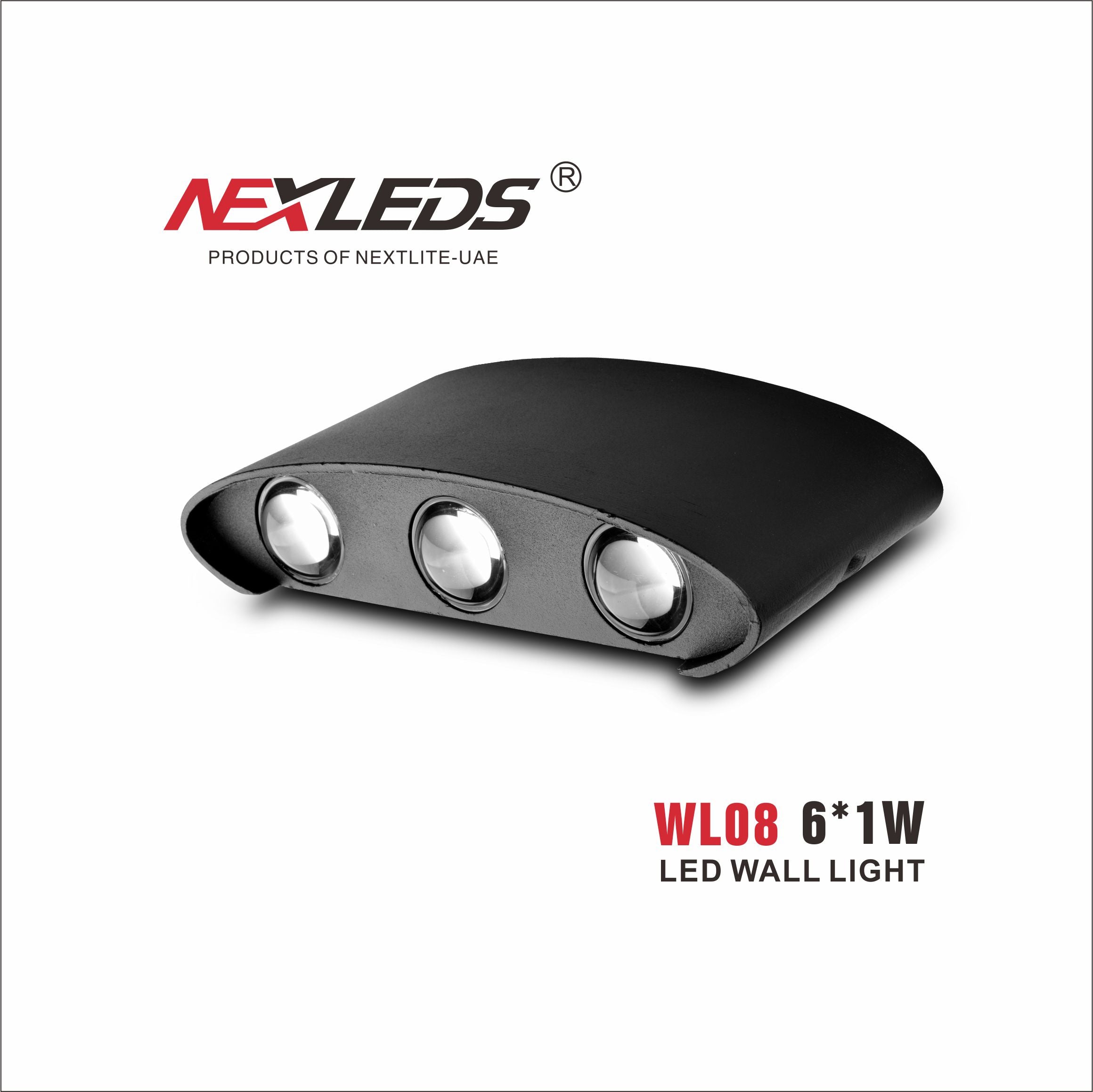 Fasad-/väggbelysning WL08 2*1W, 4*1W, (6*1W) & 8*1W