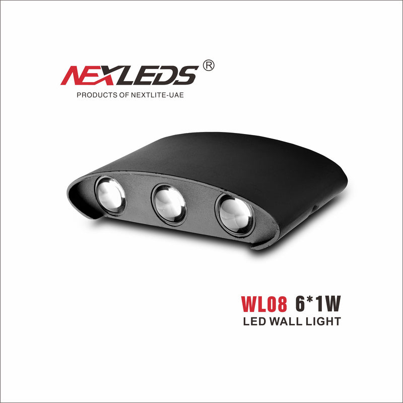 Fasad-/väggbelysning WL08 2*1W, 4*1W, (6*1W) & 8*1W