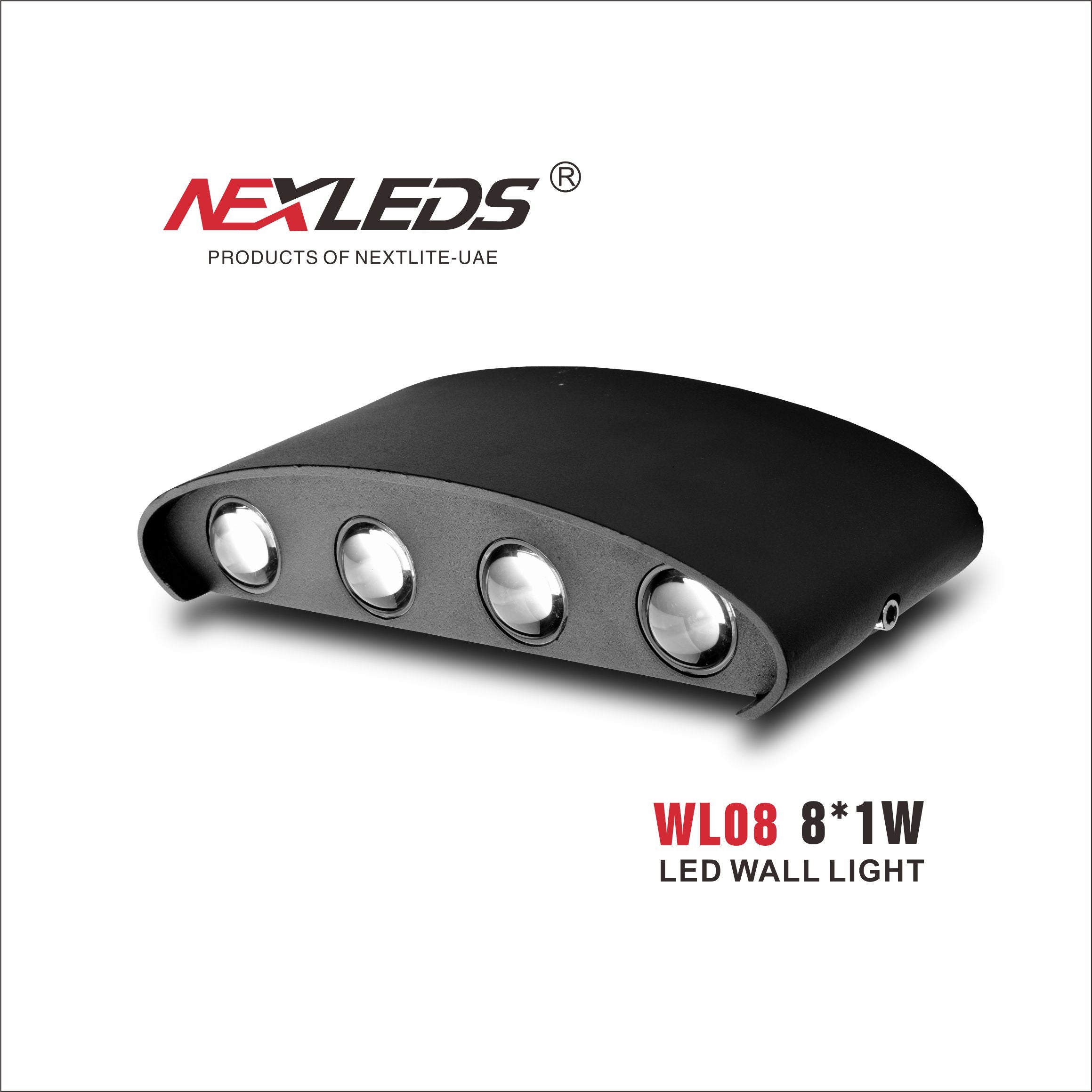 Fasad-/väggbelysning WL08 2*1W, 4*1W, (6*1W) & 8*1W