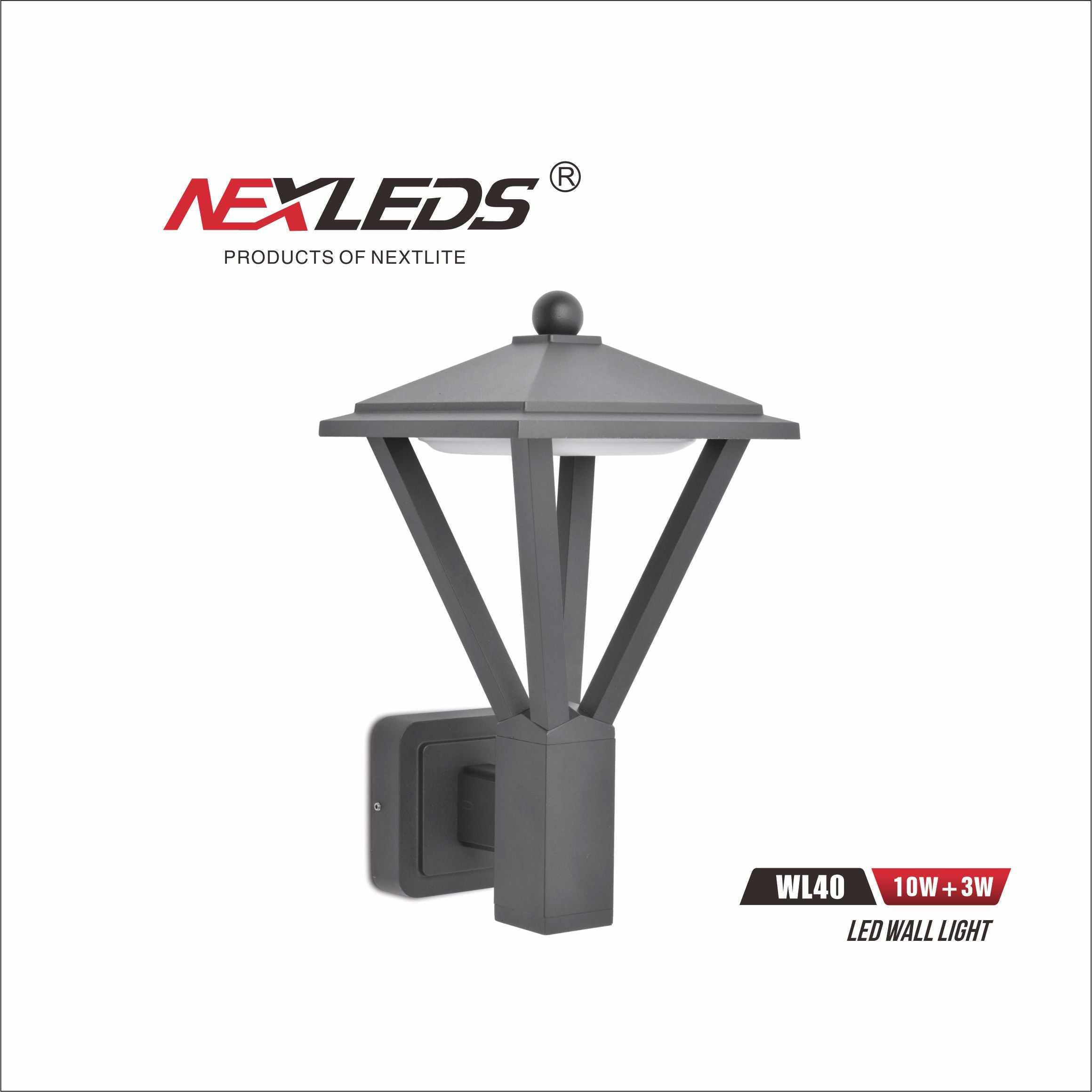 Fasad-/väggbelysning WL40 10W