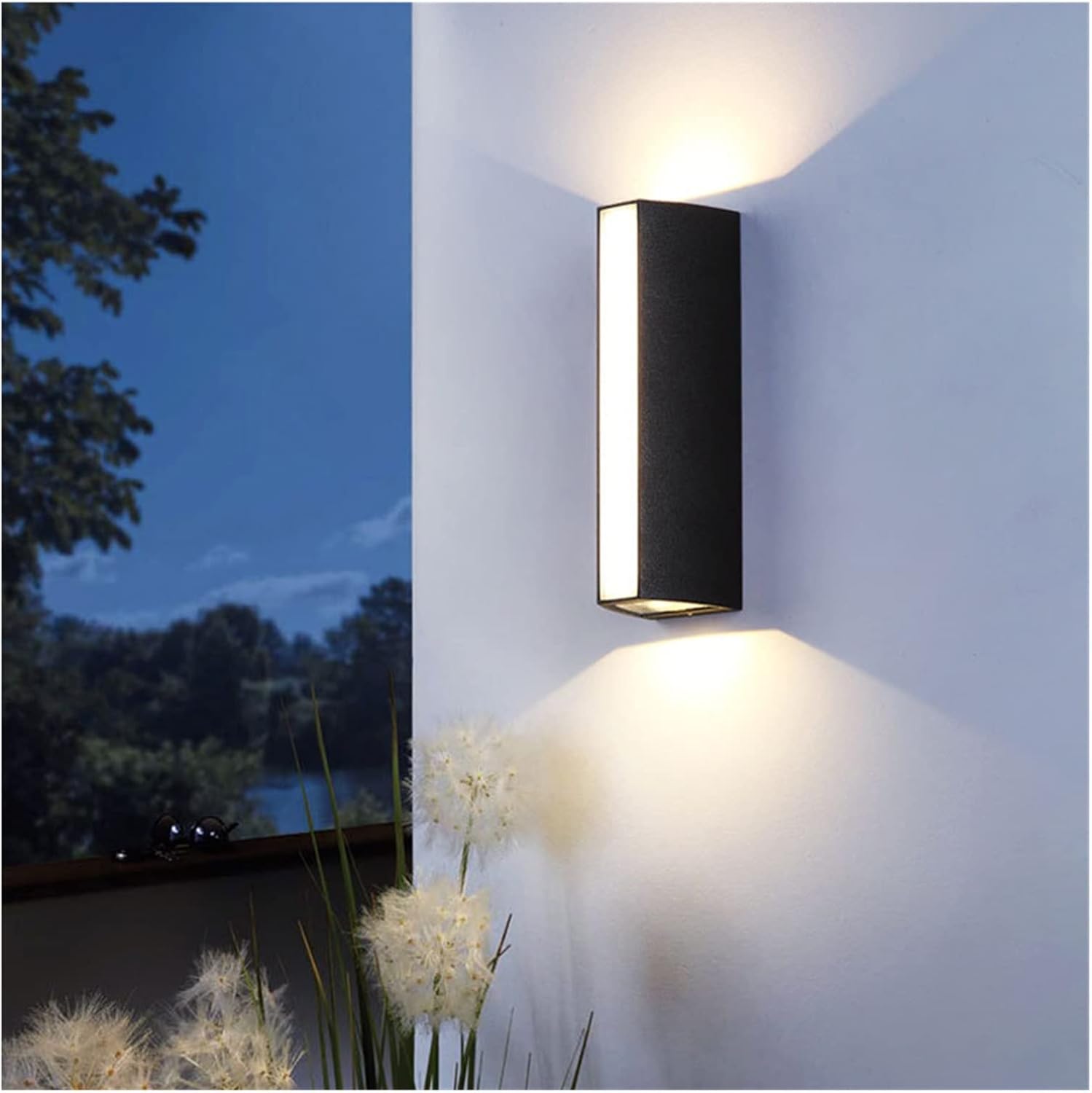 LED-väggarmatur WL67 svart 16W IP65 3000K