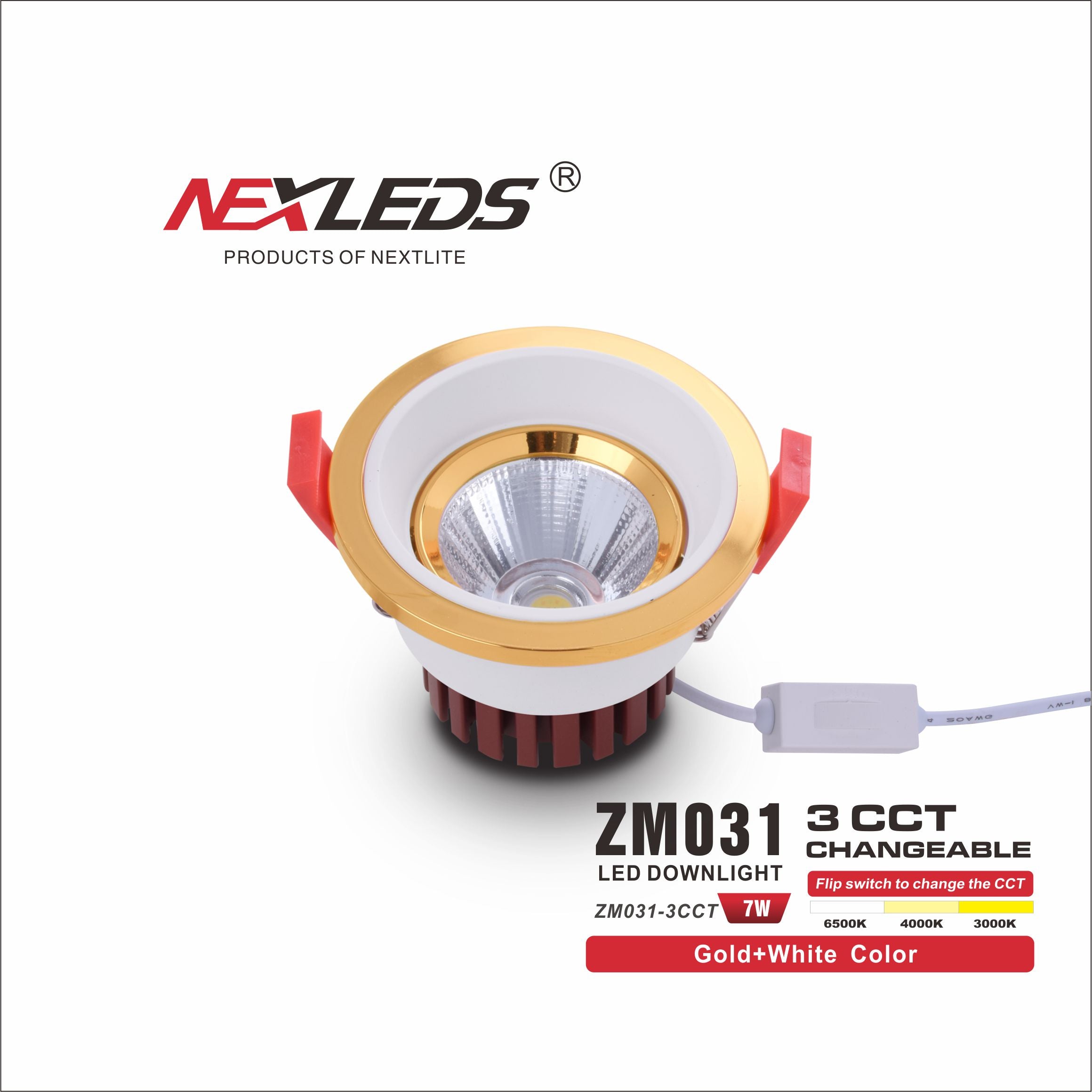 ZM031-3CCT 7W CHANGEABLE LED Downlight