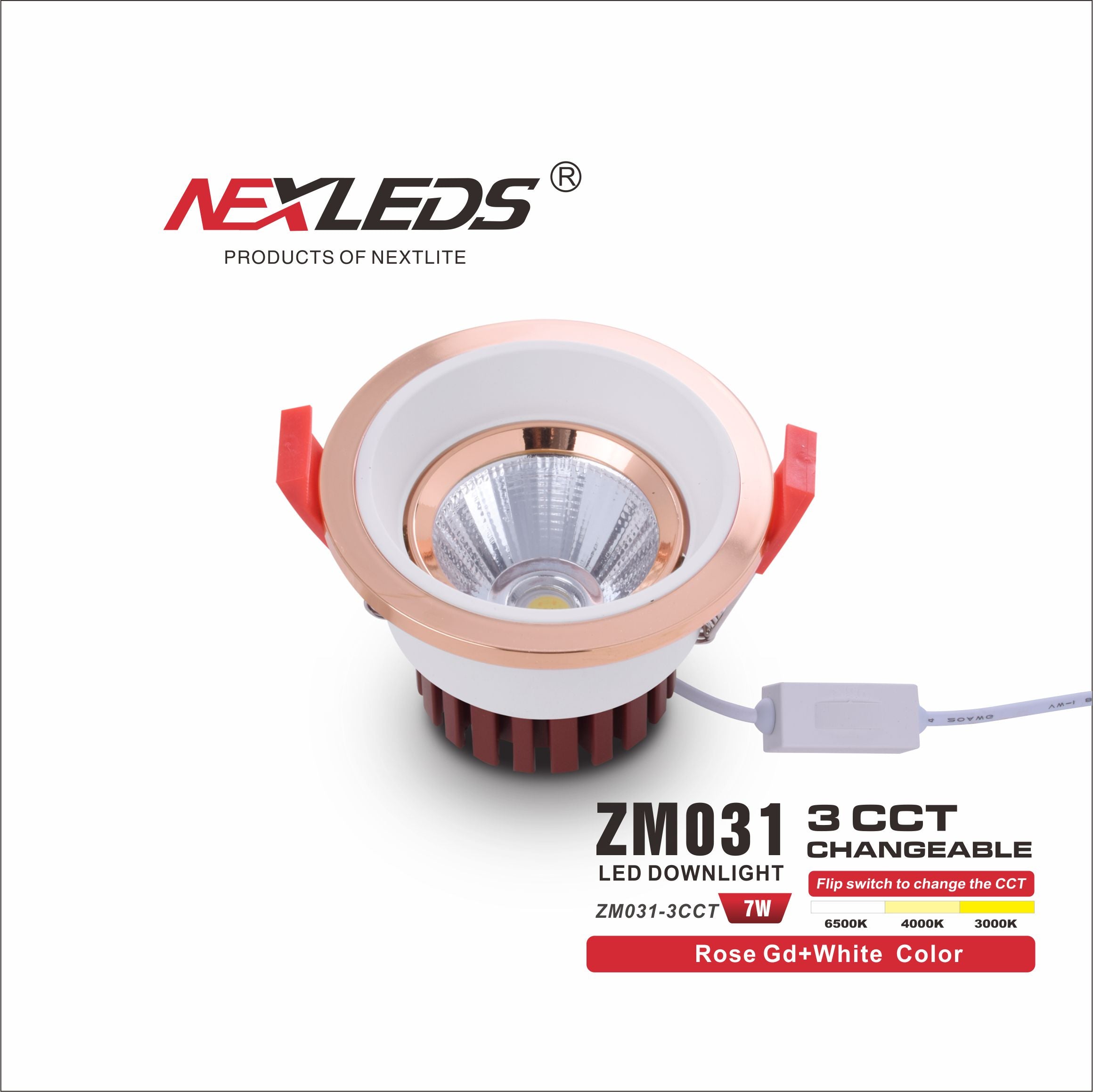 ZM031-3CCT 7W CHANGEABLE LED Downlight