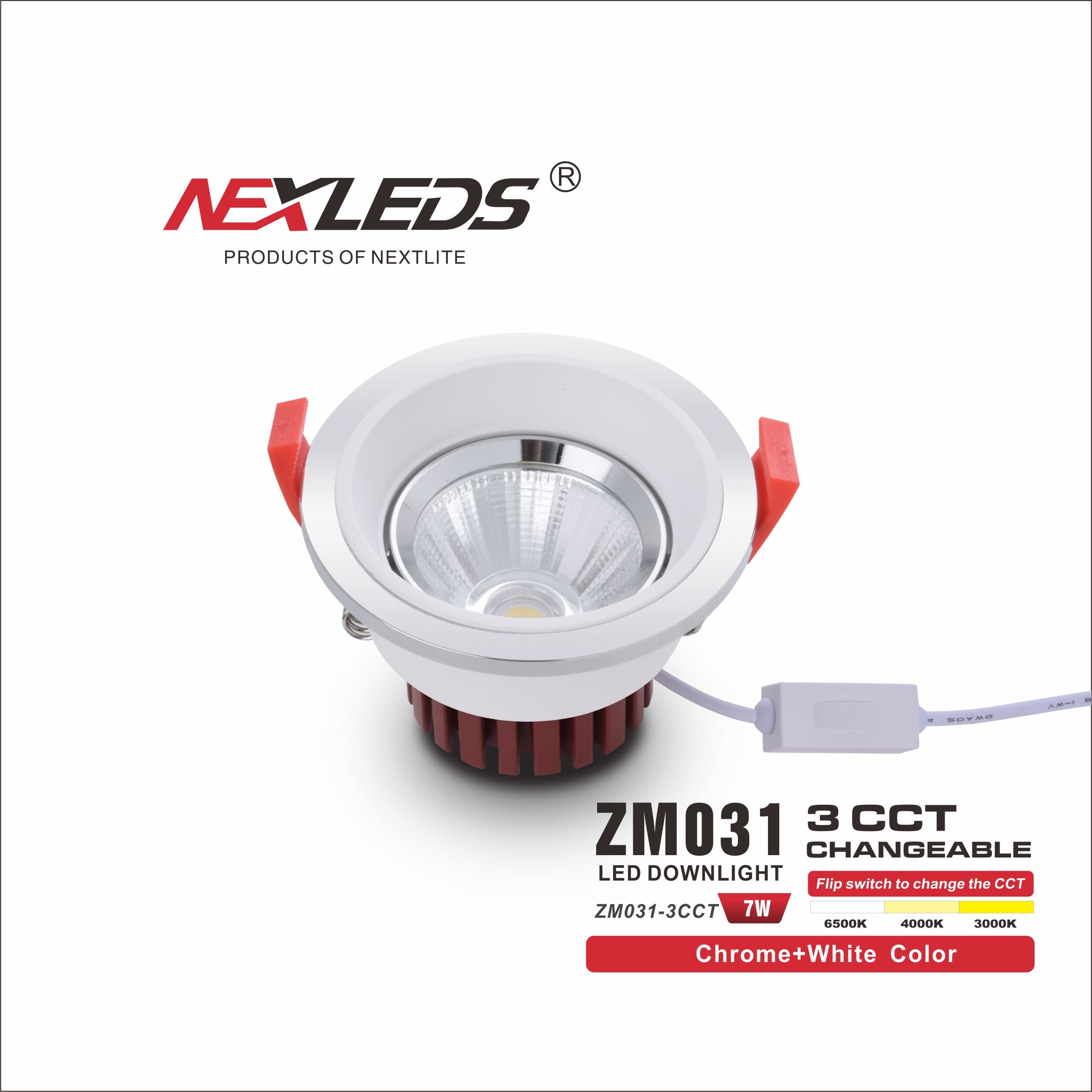 ZM031-3CCT 7W CHANGEABLE LED Downlight