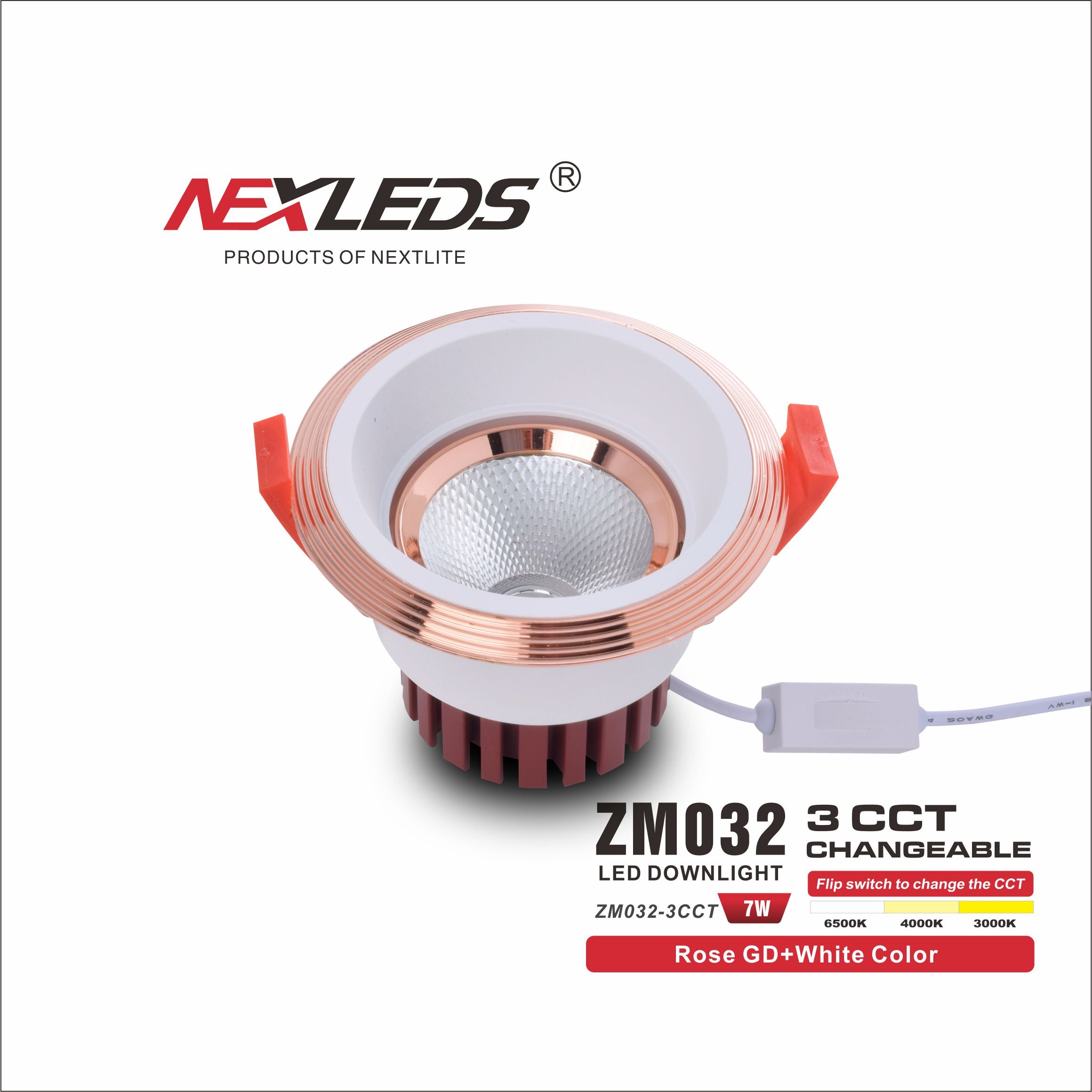 ZM032-3CCT 7W CHANGEABLE LED Downlight