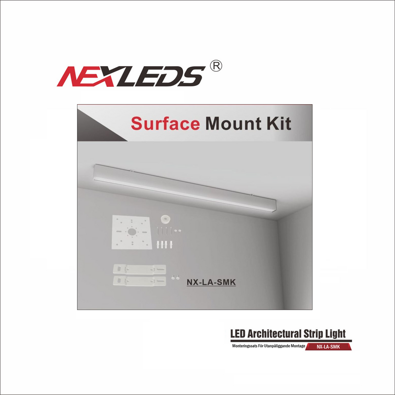 LED Linjär Armatur För Arkitekturbelysning Monteringssats För Utanpåliggande Montage