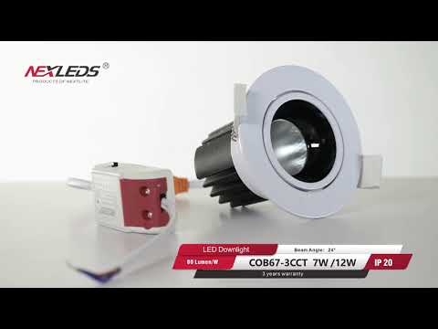 COB67-3CCT-7W & 12W LED COB DOWNLIGHT