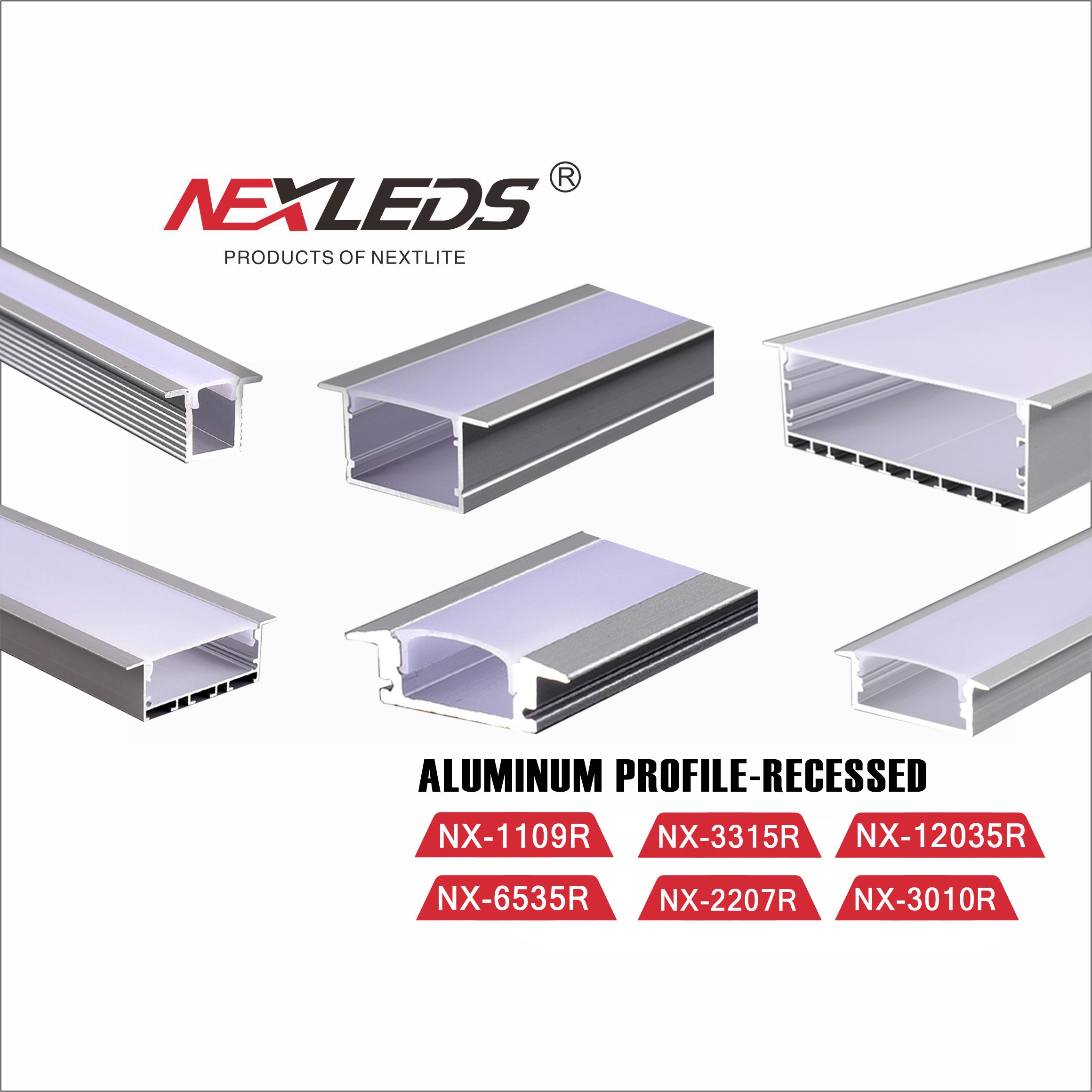 Aluminiumprofil med Difuser LED List kanal, 3M 10MM