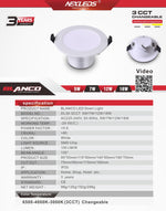 BLANCO (DL35-3CCT) 5W/7W/12W/18W LED Downlight