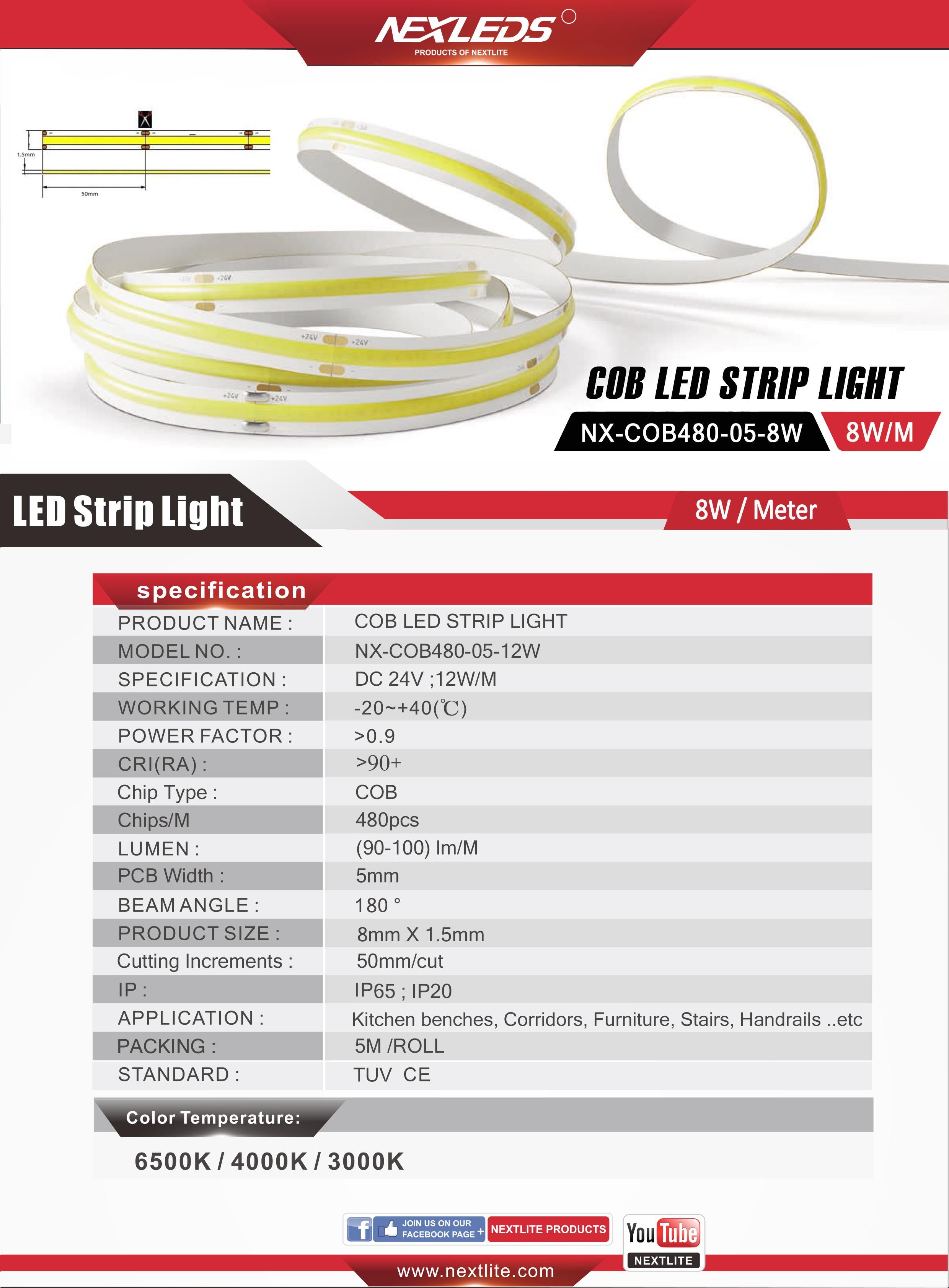 COB LED STRIP LIGHT- 12W