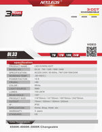 NX-DL33 7W/12W/18W/24W 3CCT LED DOWNLIGHT