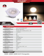 NX-22-12W-3CCT LED Downlight