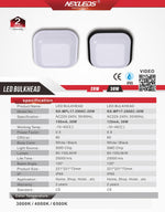 NX-MPL17-2906C-20W & 30W LED BULKHEAD