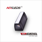 LED-väggarmatur WL67 svart 16W IP65 3000K