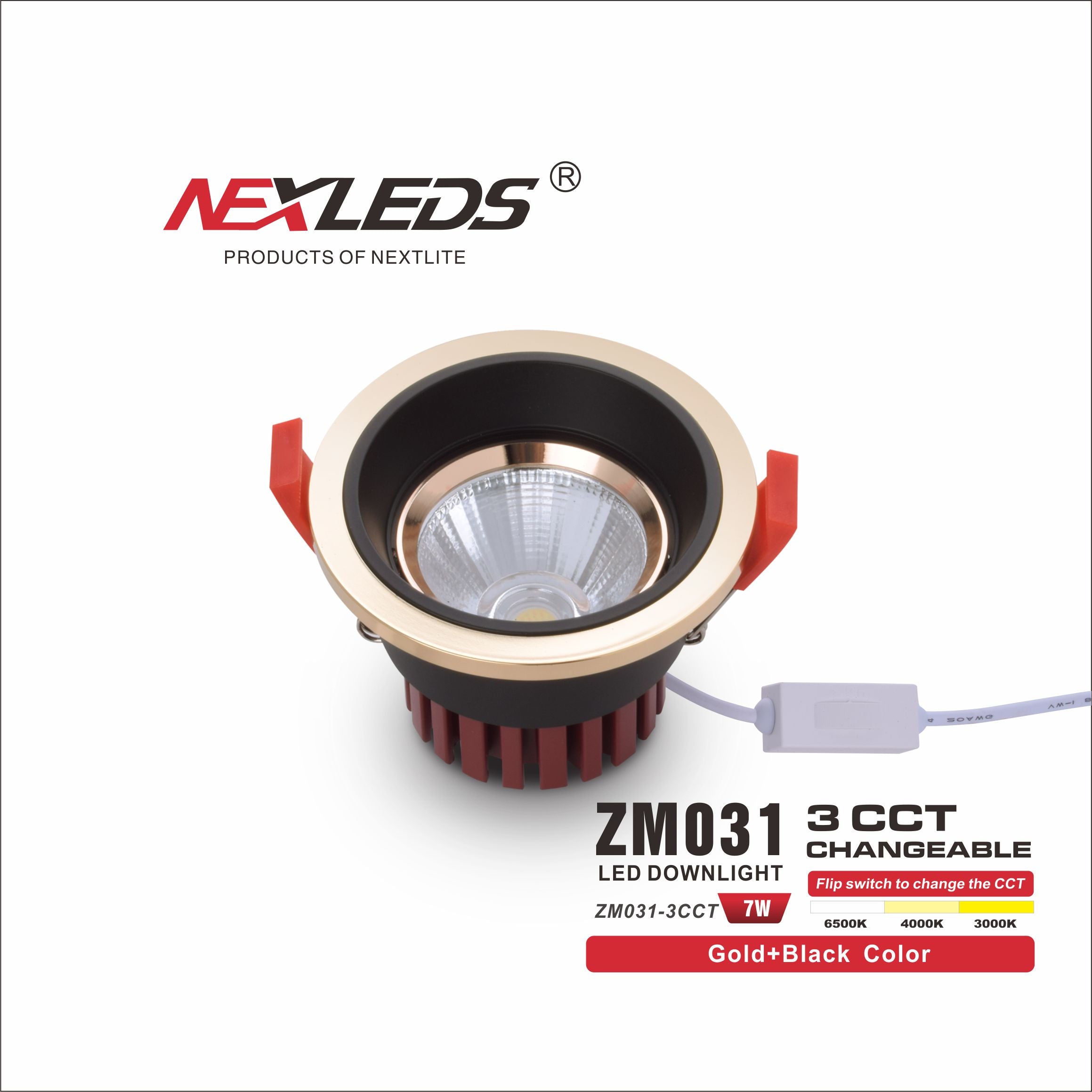 ZM031-3CCT 7W CHANGEABLE LED Downlight