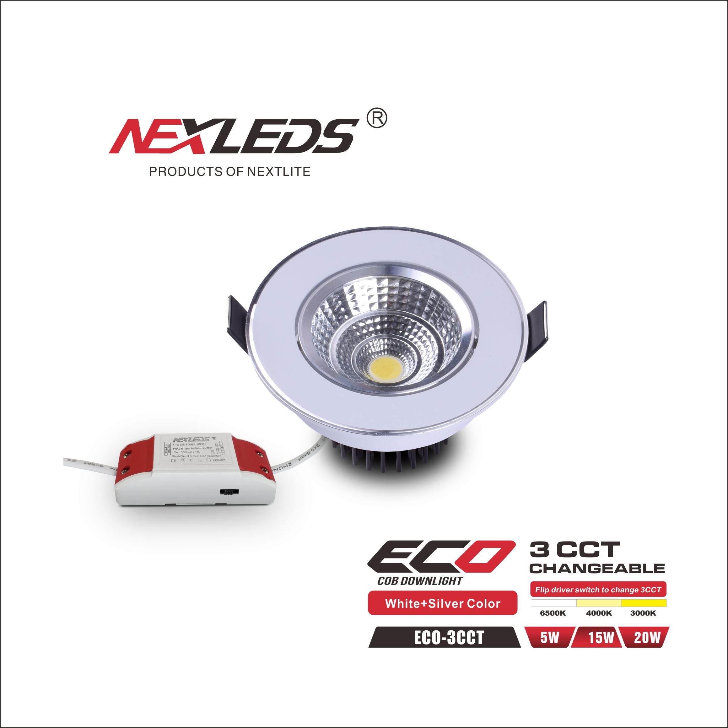 ECO-3CCT 5W/15W/20W LED Downlight