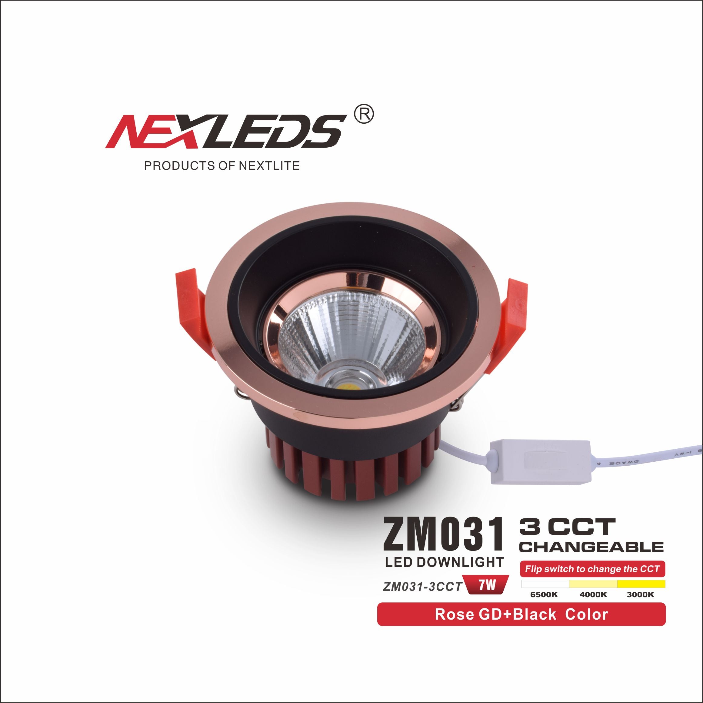 ZM031-3CCT 7W CHANGEABLE LED Downlight